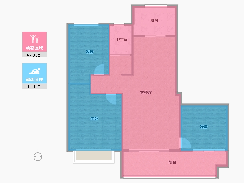 山东省-淄博市-鼎成御园-102.78-户型库-动静分区