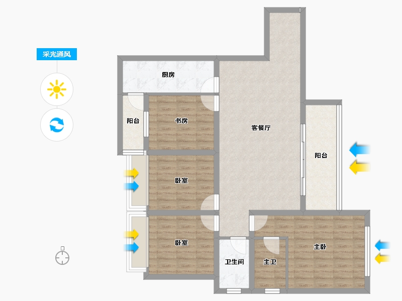 四川省-成都市-中港东湖壹号-107.79-户型库-采光通风