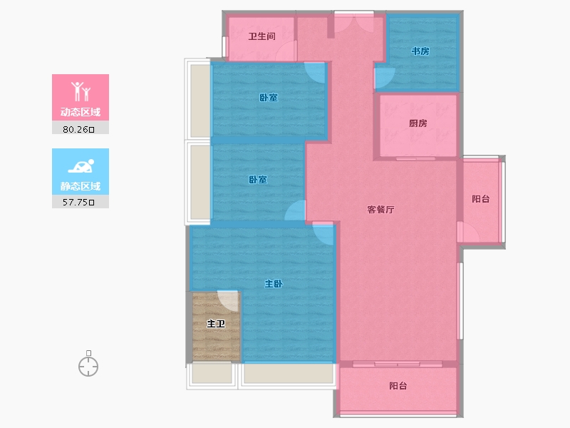 四川省-成都市-中港东湖壹号-129.40-户型库-动静分区