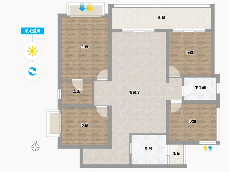 四川省-成都市-成都长虹天樾-112.00-户型库-采光通风