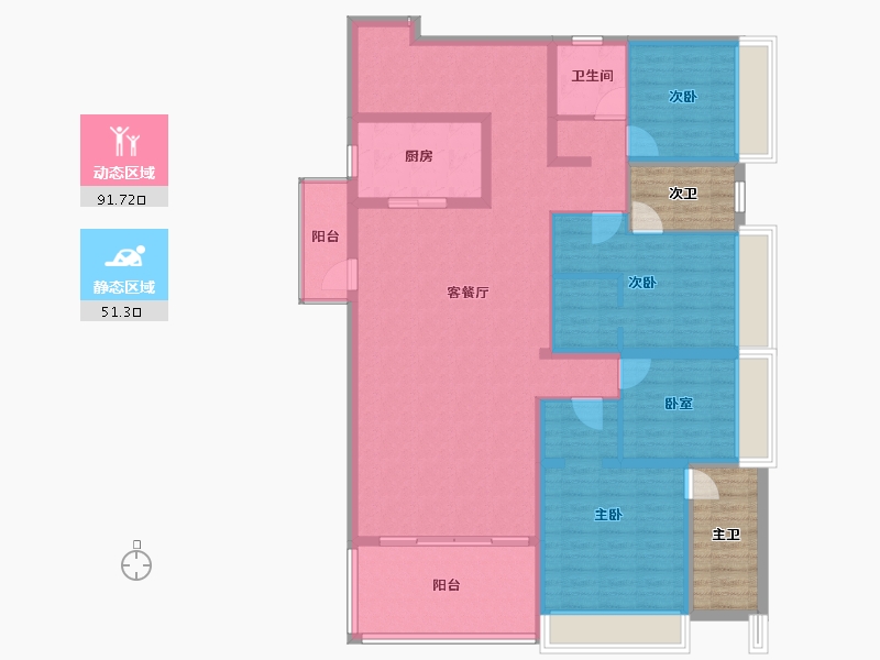 四川省-成都市-中港东湖壹号-139.45-户型库-动静分区