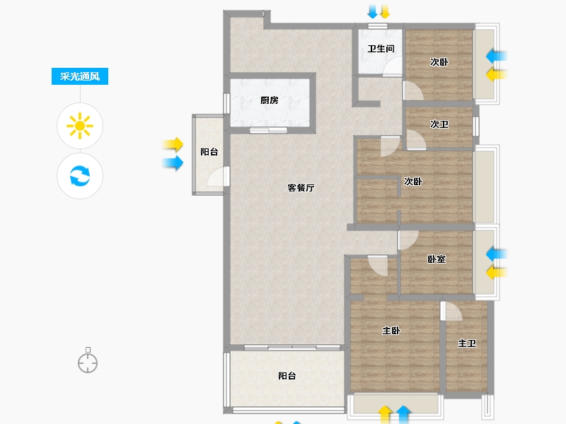 四川省-成都市-中港东湖壹号-139.45-户型库-采光通风