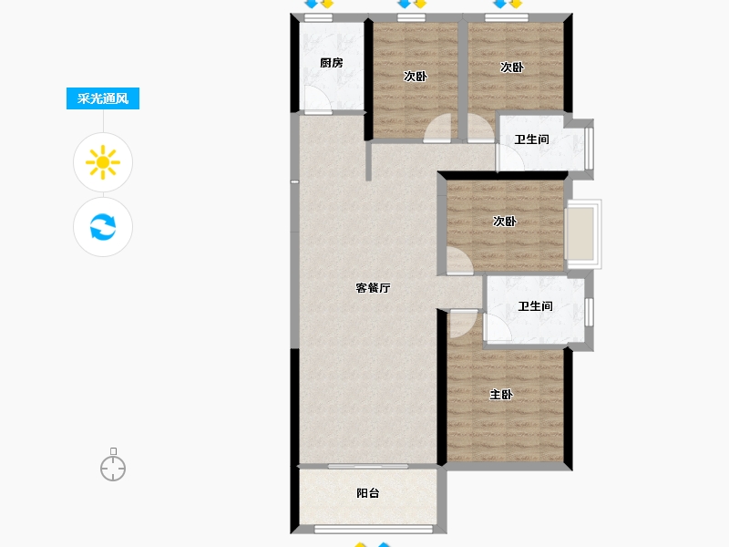 湖南省-郴州市-融华上品璟苑-98.34-户型库-采光通风