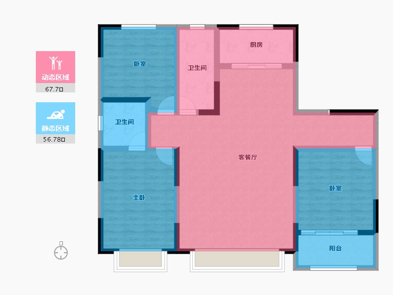 河北省-沧州市-正康开元一品-112.00-户型库-动静分区