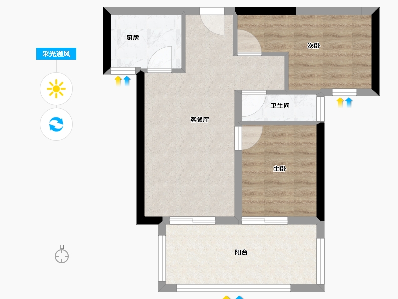 湖南省-郴州市-融华上品璟苑-52.29-户型库-采光通风