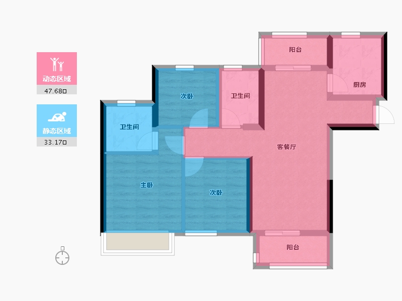 湖南省-郴州市-融华上品璟苑-70.96-户型库-动静分区