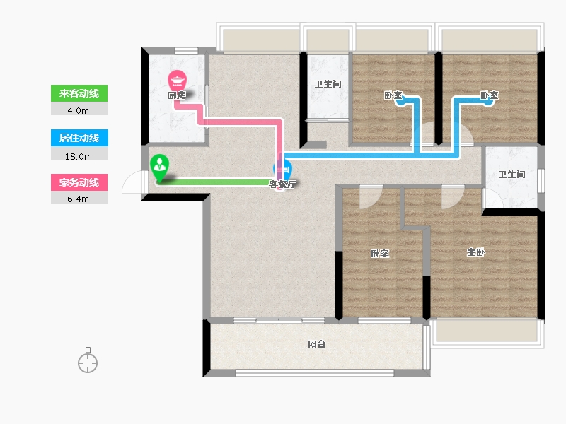 湖南省-郴州市-嘉禾碧桂园-116.15-户型库-动静线