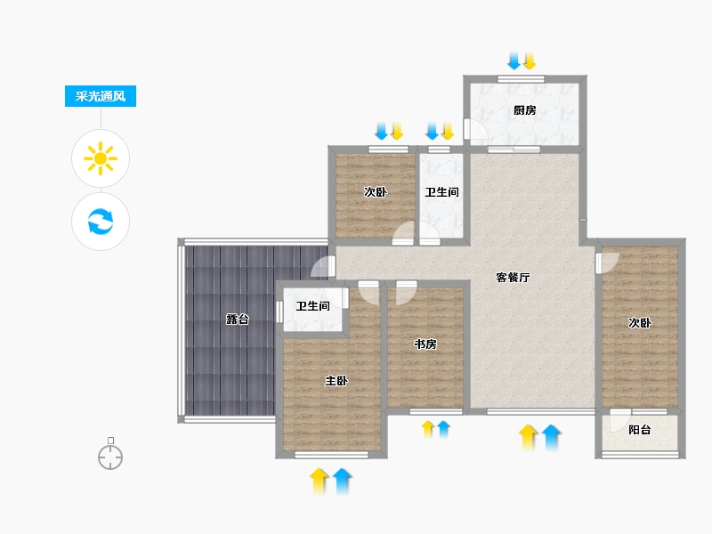 山东省-淄博市-鼎成御园-144.46-户型库-采光通风