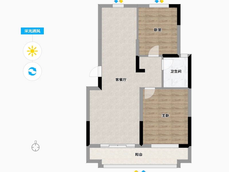 河北省-沧州市-碧桂园迎宾府-71.20-户型库-采光通风