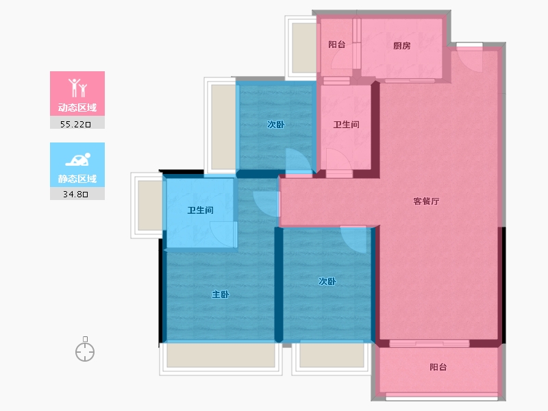 广东省-江门市-联合高峰汇-79.65-户型库-动静分区