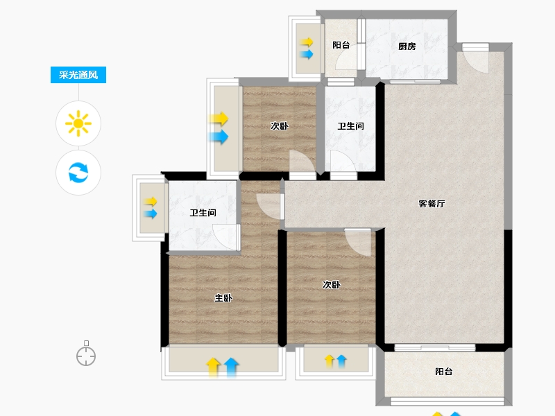 广东省-江门市-联合高峰汇-79.65-户型库-采光通风