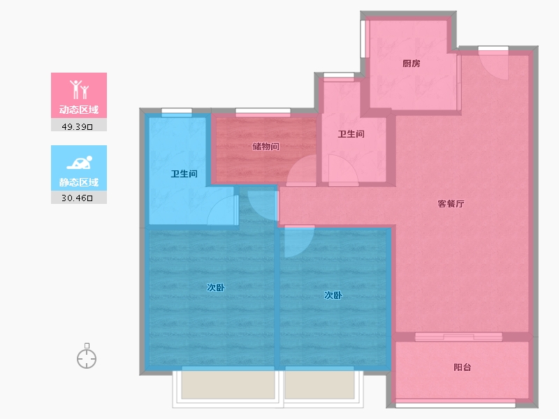 浙江省-台州市-荣安棠樾-71.20-户型库-动静分区