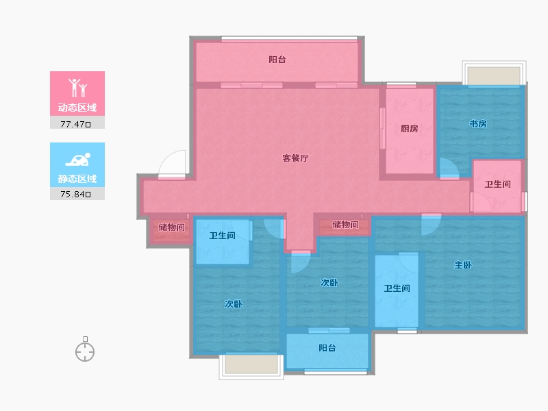 江苏省-盐城市-盐阜天鹅丽都-137.05-户型库-动静分区