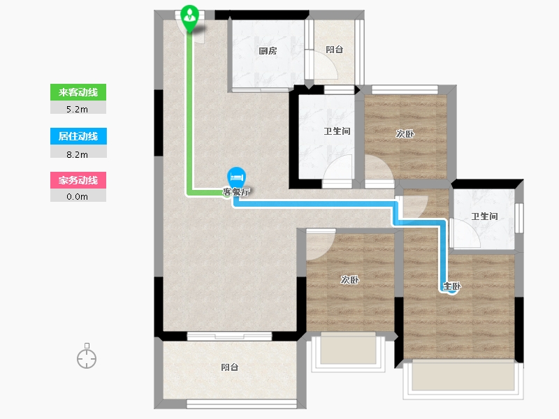 广东省-江门市-丽日·宏都华庭-68.87-户型库-动静线