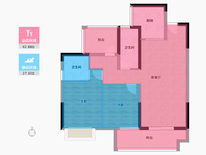 广东省-江门市-大悦城·新悦锦云-80.88-户型库-动静分区