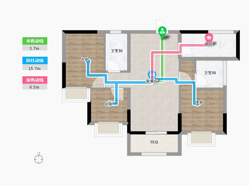 广东省-江门市-龙光龙湖双龙天著-72.32-户型库-动静线