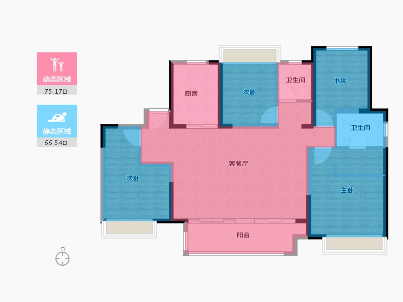 江苏省-盐城市-盐城富力科创城-128.00-户型库-动静分区