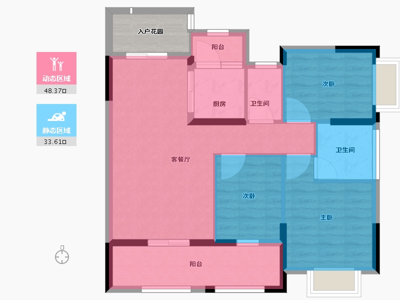 广东省-江门市-锦富·汇景湾-77.38-户型库-动静分区