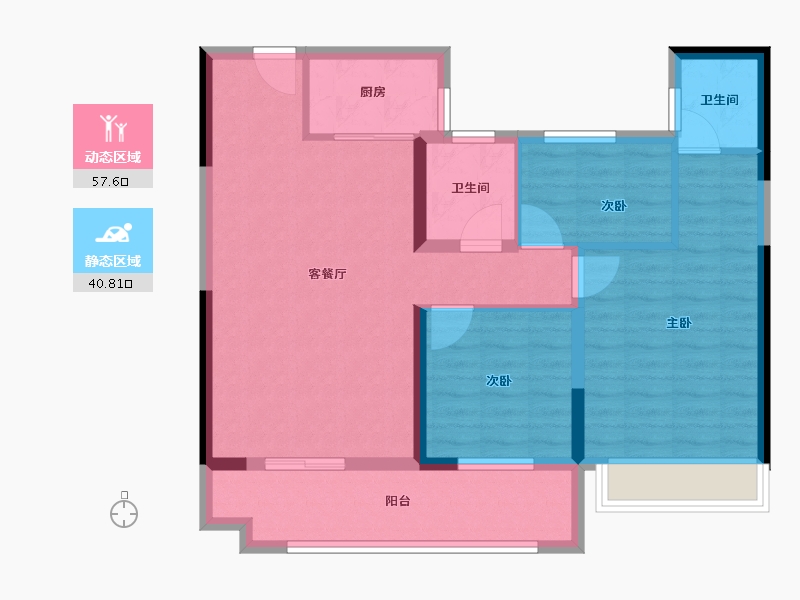 湖南省-郴州市-嘉禾碧桂园-88.00-户型库-动静分区