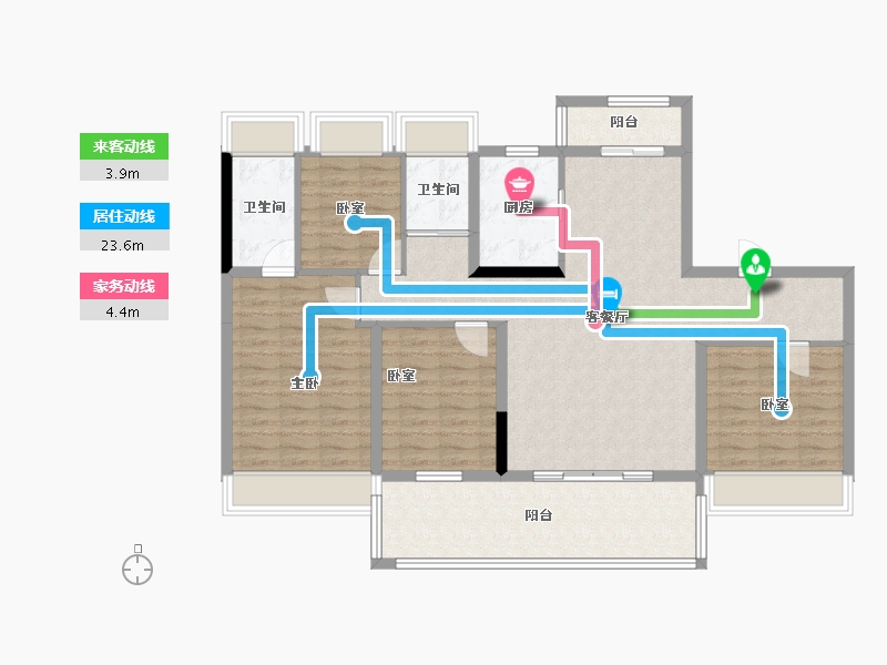 湖南省-郴州市-嘉禾碧桂园-112.37-户型库-动静线