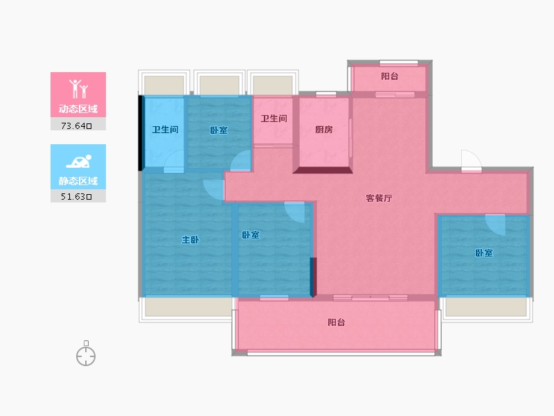 湖南省-郴州市-嘉禾碧桂园-112.37-户型库-动静分区