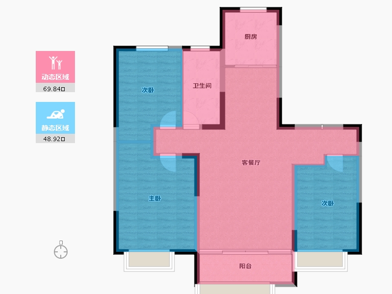 山东省-淄博市-宙合壹品-107.88-户型库-动静分区