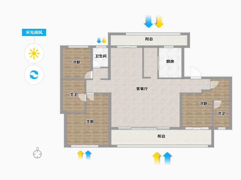 四川省-成都市-华发统建锦江首府-151.51-户型库-采光通风