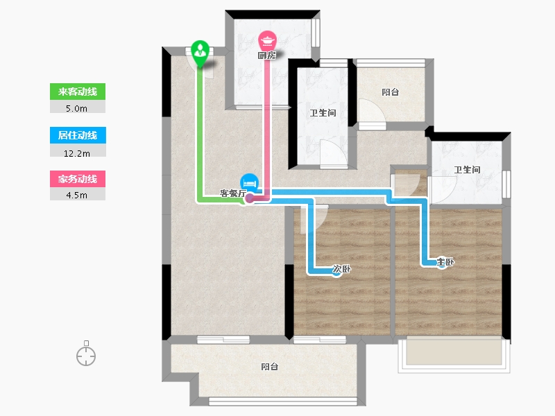 广东省-江门市-大悦城·新悦锦云-75.55-户型库-动静线