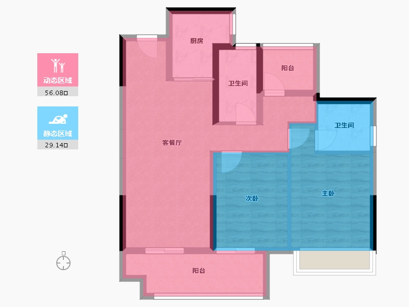 广东省-江门市-大悦城·新悦锦云-75.55-户型库-动静分区