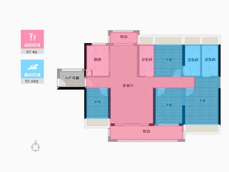 广东省-清远市-凤城郦都-114.07-户型库-动静分区