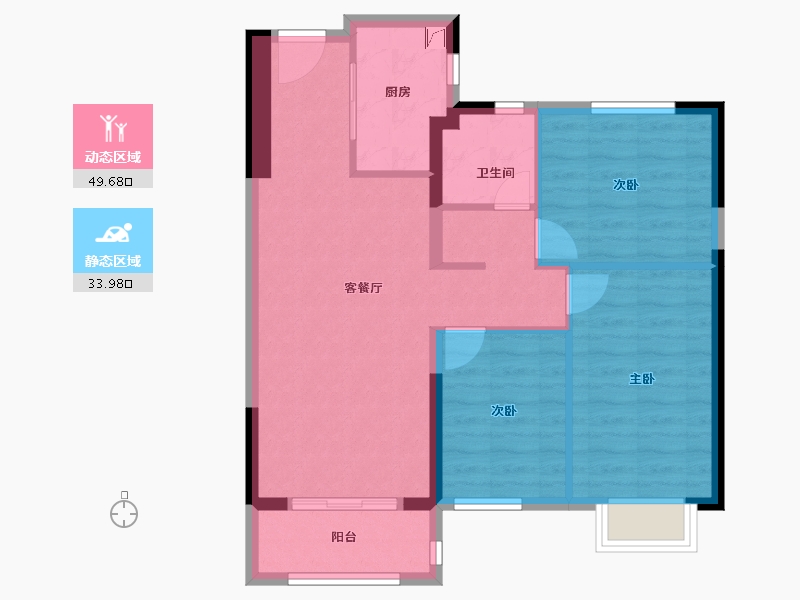 湖北省-武汉市-万科保利联投理想星光-74.43-户型库-动静分区