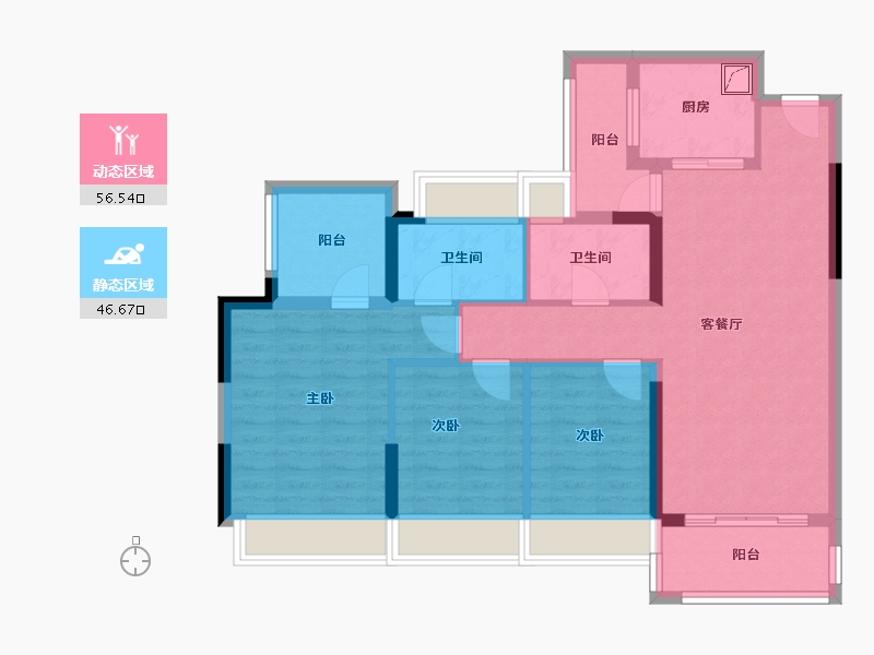 广东省-清远市-华以泰·清远花海湾花园-91.54-户型库-动静分区