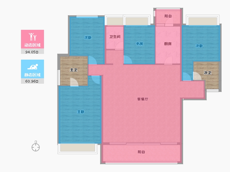 四川省-成都市-华熙528艺术村-154.75-户型库-动静分区