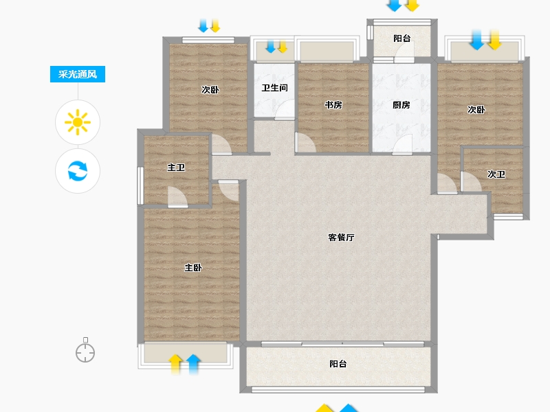 四川省-成都市-华熙528艺术村-154.75-户型库-采光通风