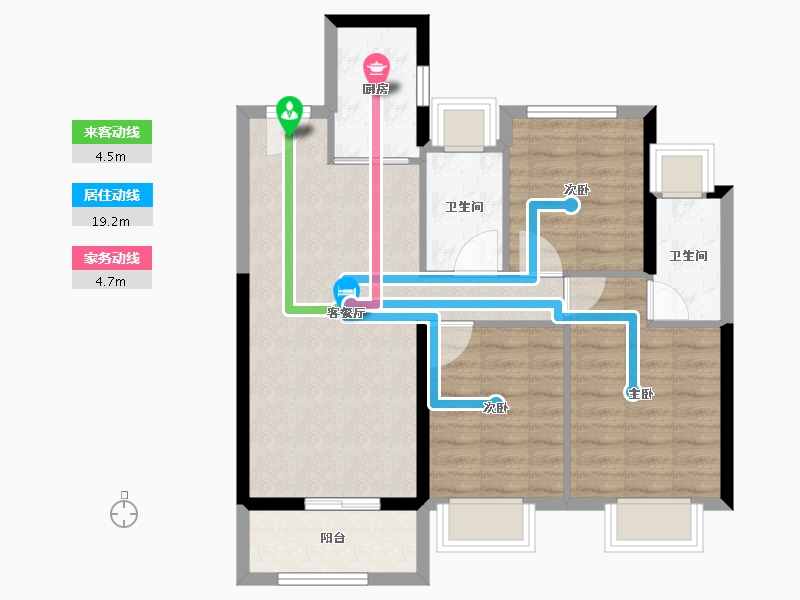 广东省-江门市-龙光龙湖双龙天著-72.92-户型库-动静线