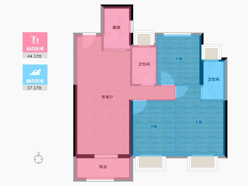 广东省-江门市-龙光龙湖双龙天著-72.92-户型库-动静分区