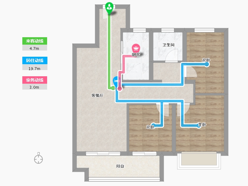 浙江省-湖州市-新南浔孔雀城都会江南-70.41-户型库-动静线