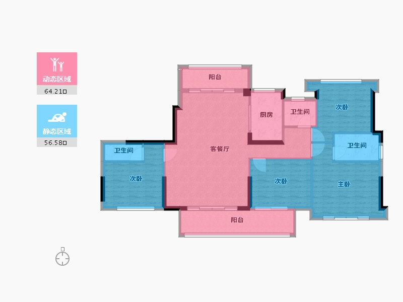 福建省-三明市-福建一建悦龙郡-110.00-户型库-动静分区