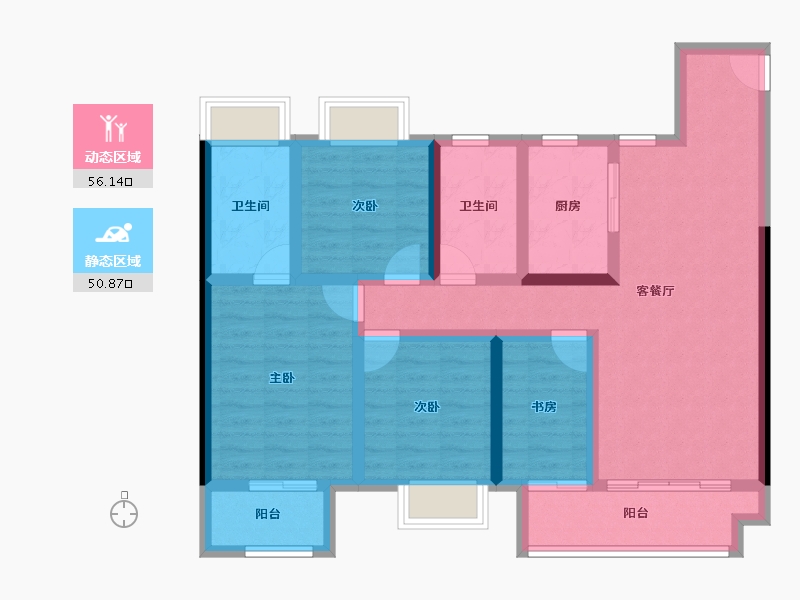 湖南省-常德市-中南海常集-93.85-户型库-动静分区