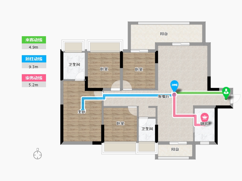 湖南省-郴州市-锦绣金湾-111.00-户型库-动静线