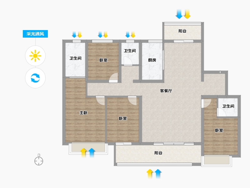 河南省-濮阳市-西湖学府-141.13-户型库-采光通风