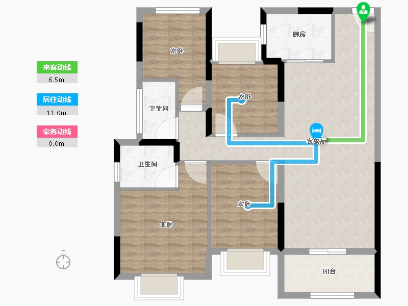 广东省-江门市-龙光龙湖双龙天著-92.25-户型库-动静线