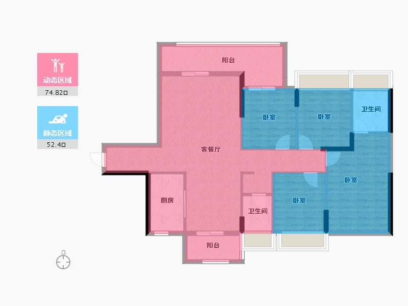 湖南省-郴州市-锦绣金湾-114.86-户型库-动静分区