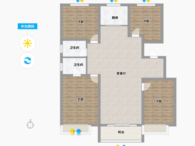 河南省-濮阳市-西湖学府-123.25-户型库-采光通风