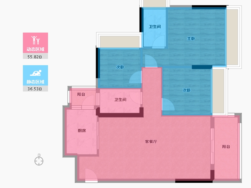 广东省-清远市-海港成天荷1号-83.12-户型库-动静分区