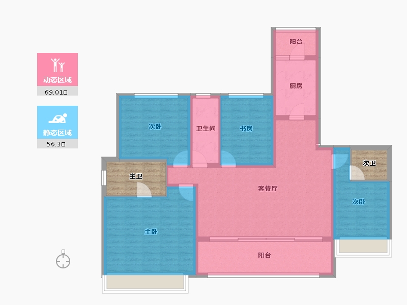 四川省-成都市-华熙528艺术村-121.91-户型库-动静分区