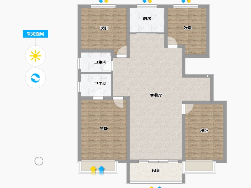 河南省-濮阳市-西湖学府-118.42-户型库-采光通风