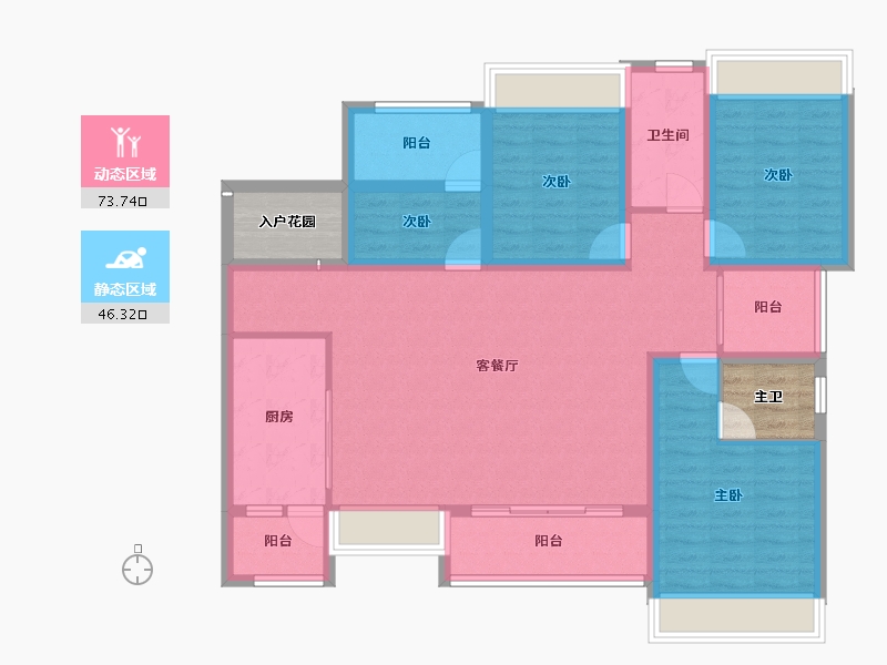 四川省-成都市-华熙528艺术村-114.40-户型库-动静分区