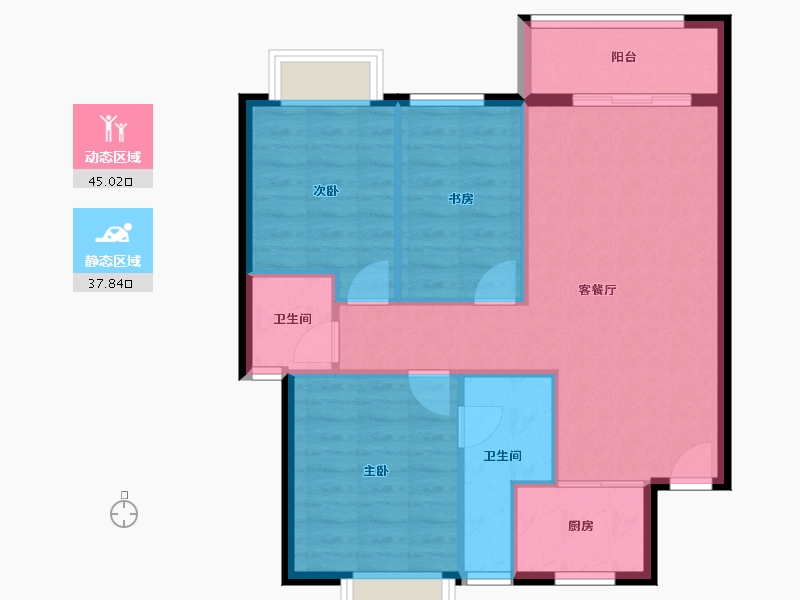 湖北省-十堰市-福泽嘉苑-75.26-户型库-动静分区