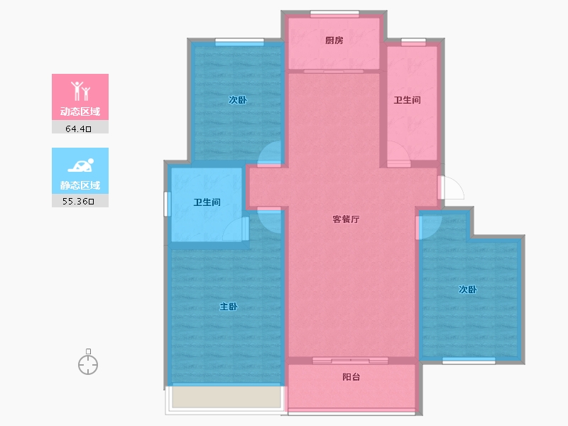 河南省-濮阳市-城投·澜樾-107.15-户型库-动静分区